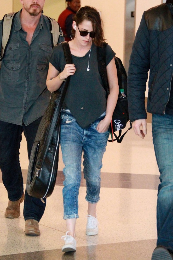 Kristen Stewart in Jeans at LAX Airport in LA