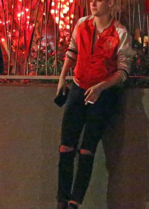 Kristen Stewart in Red Jacket out in Los Angeles