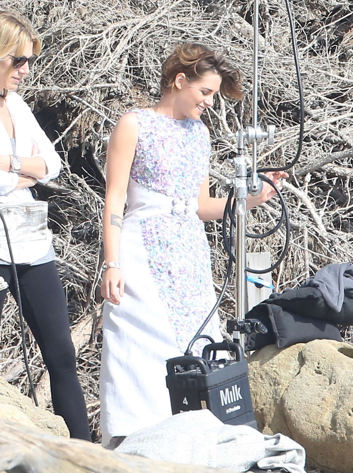 Kristen Stewart - On set of a photoshoot in Malibu