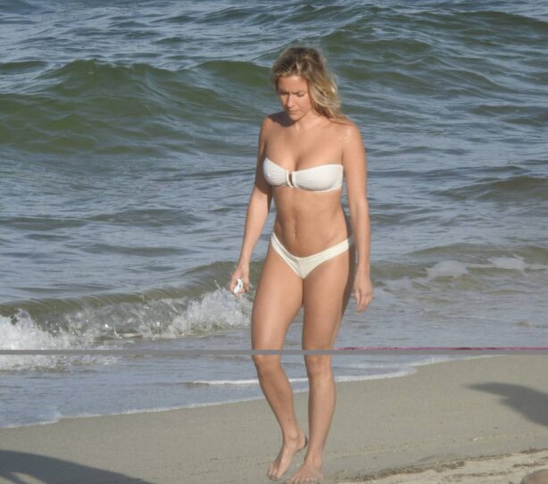Kristin Cavallari - In a white bikini with her hairstylist Justin Anderson in Los Cabos