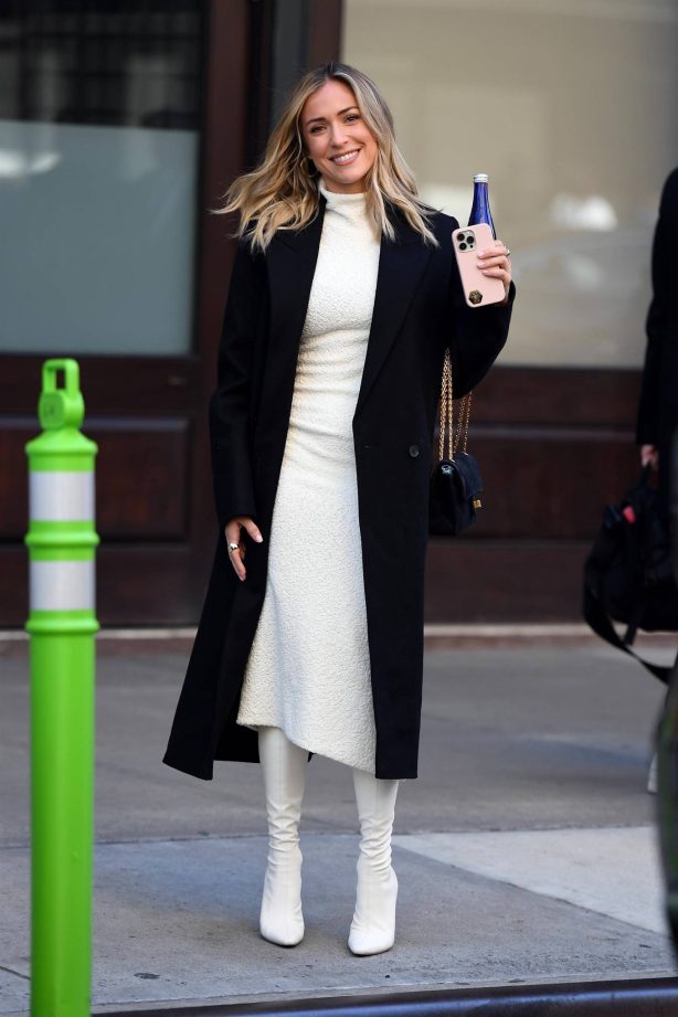 Kristin Cavallari - In leather boots and a black trench coat while out in Manhattan