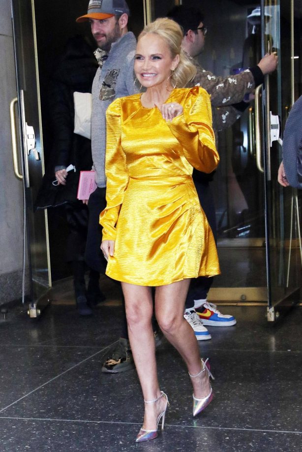 Kristin Chenoweth - In a gold dress leaving NBC's 'Today' Show in New York