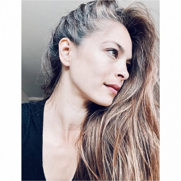 Kristin Kreuk gray hair in self-portrait