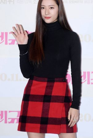 Krystal Jung - Possing at a press conference for 'More Than Family' in Seoul