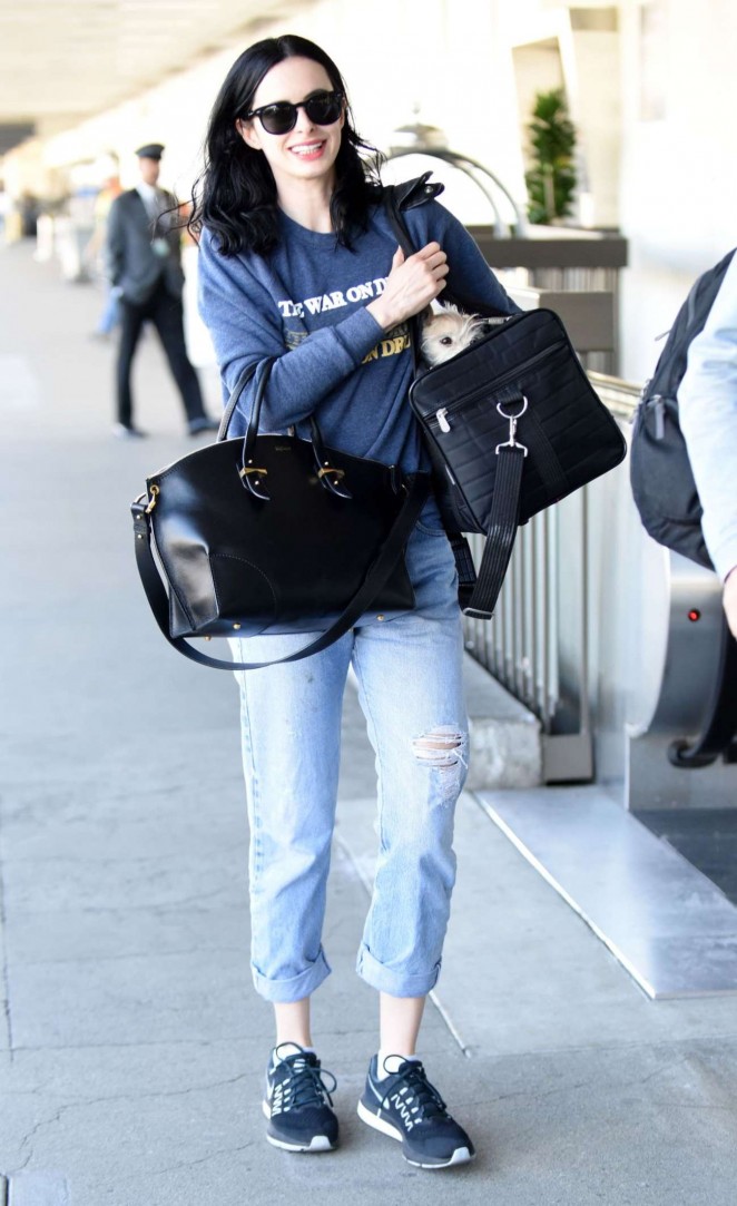 Krysten Ritter in Jeans at LAX Airport in Los Angeles