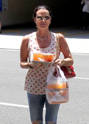 Kyle Richards in Ripped Jeans out in Studio City