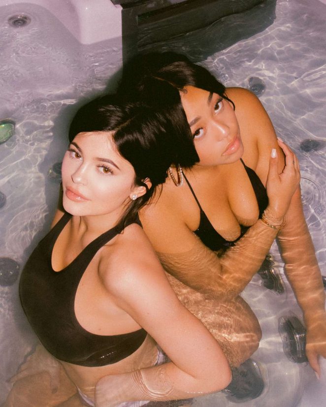 Kylie Jenner and Jordyn Woods - Hot tub photoshoot in Wyoming
