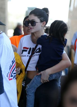 Kylie Jenner at the airport in Costa Rica