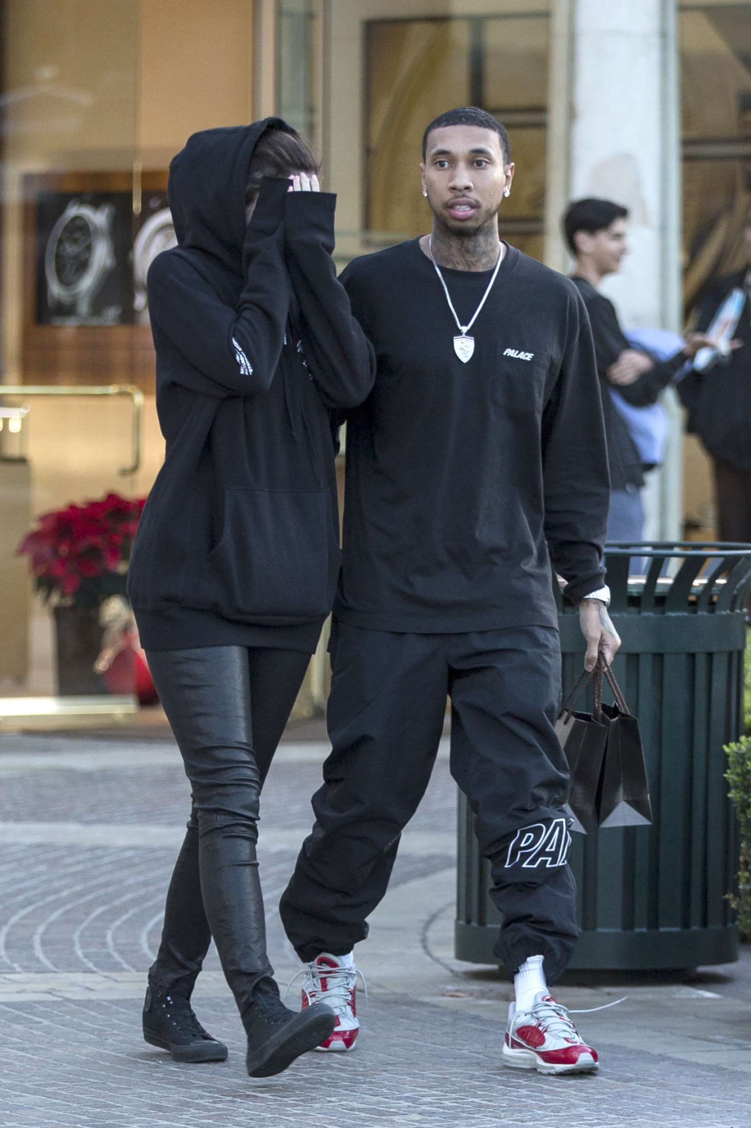 Kylie Jenner Covers her face with Tyga in Calabasas