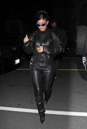Kylie Jenner - In black leather at Giorgio Baldi in Santa Monica