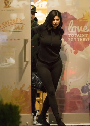 Kylie Jenner in Black outfit out in Calabasas