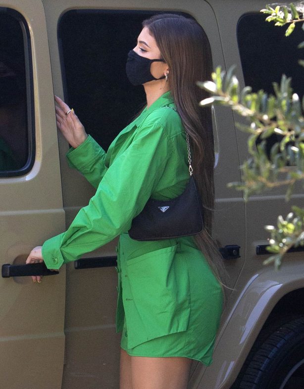 Kylie Jenner - In green outfit spotted out for Lunch at 40 Love in West Hollywood