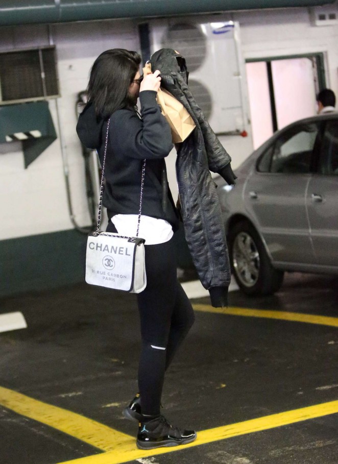 Kylie Jenner in Leggings at a medical building in Beverly Hills
