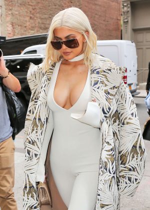 Kylie Jenner in Tights Bodysuit out in NYC