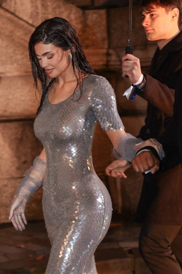 Kylie Jenner - Seen at Mason Margiela's Paris show amid rain