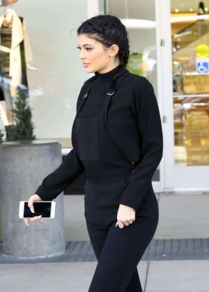 Kylie Jenner in Tights Shopping in Woodland Hills