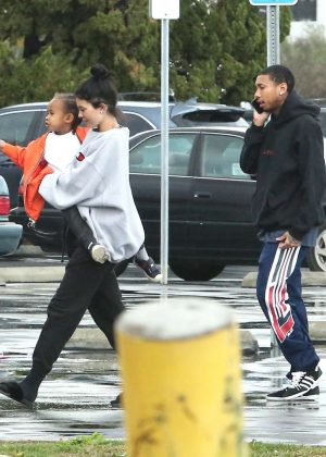Kylie Jenner Shopping with Tyga and King Cairo in Calabasas