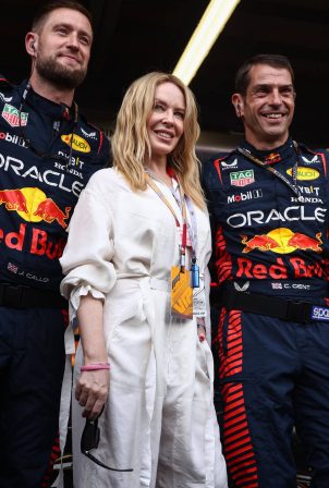 Kylie Minogue - In Red Bull Racing garage - F1 Grand Prix of Monaco 2023