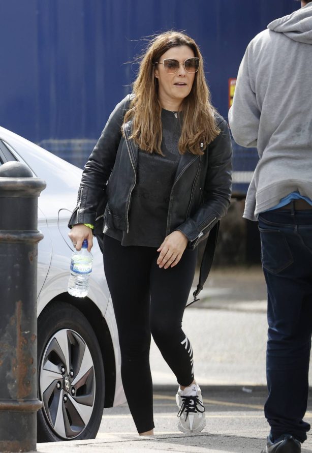 Kym Marsh - In leather jacket arriving at the theatre in Cardiff