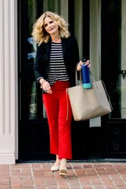 Kyra Sedgwick in Red Pants - Shopping in LA