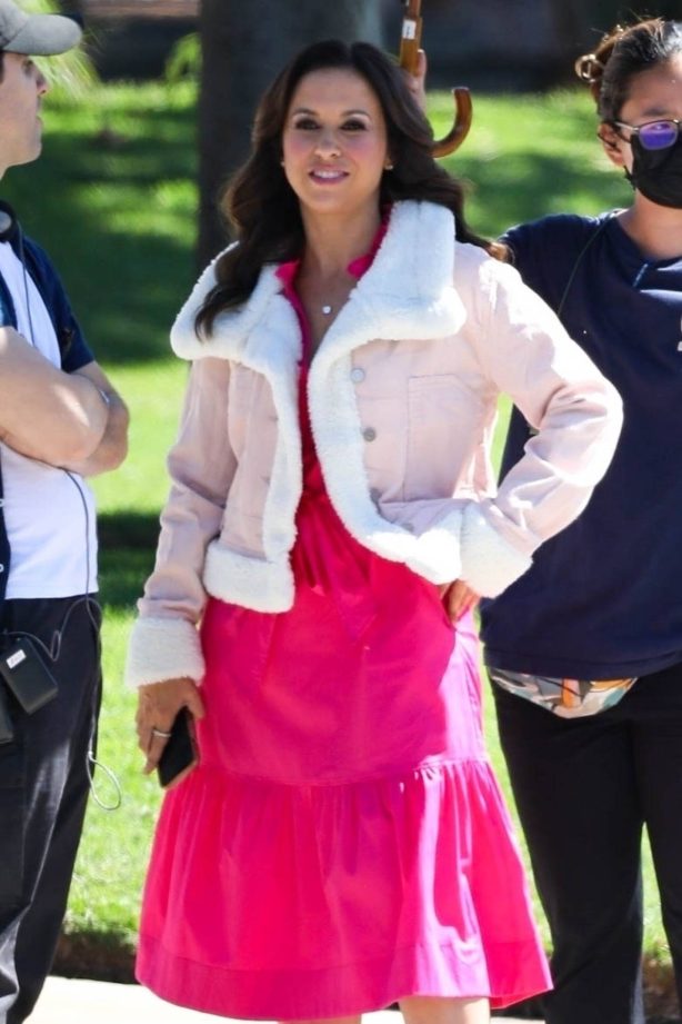 Lacey Chabert - Filming 'Mean Girls' themed Pepsi commercial in Los Angeles