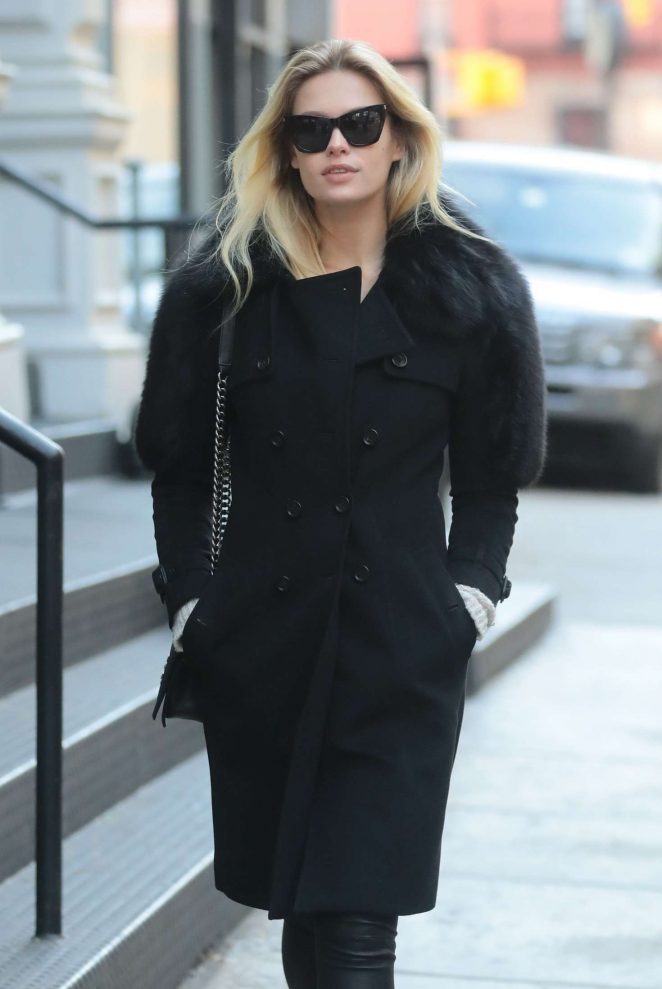 Lada Kravchenko in Black Outfit - Out in New York