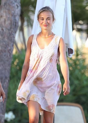 Lady Amelia Windsor at a beach in Ibiza