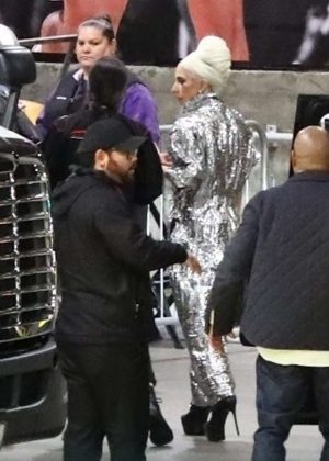 Lady Gaga - Arrives at the Elton John concert in Los Angeles