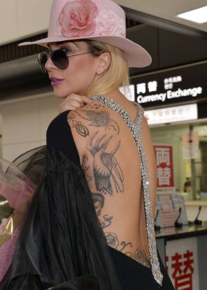 Lady Gaga at Narita International Airport in Tokyo