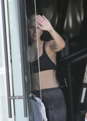 Lady Gaga at the gym in LA
