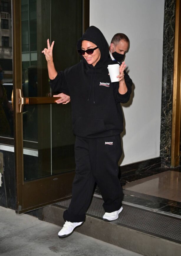 Lady Gaga - In all black seen in New York City
