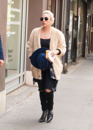 Lady Gaga in Black Ripped Jeans in New York City