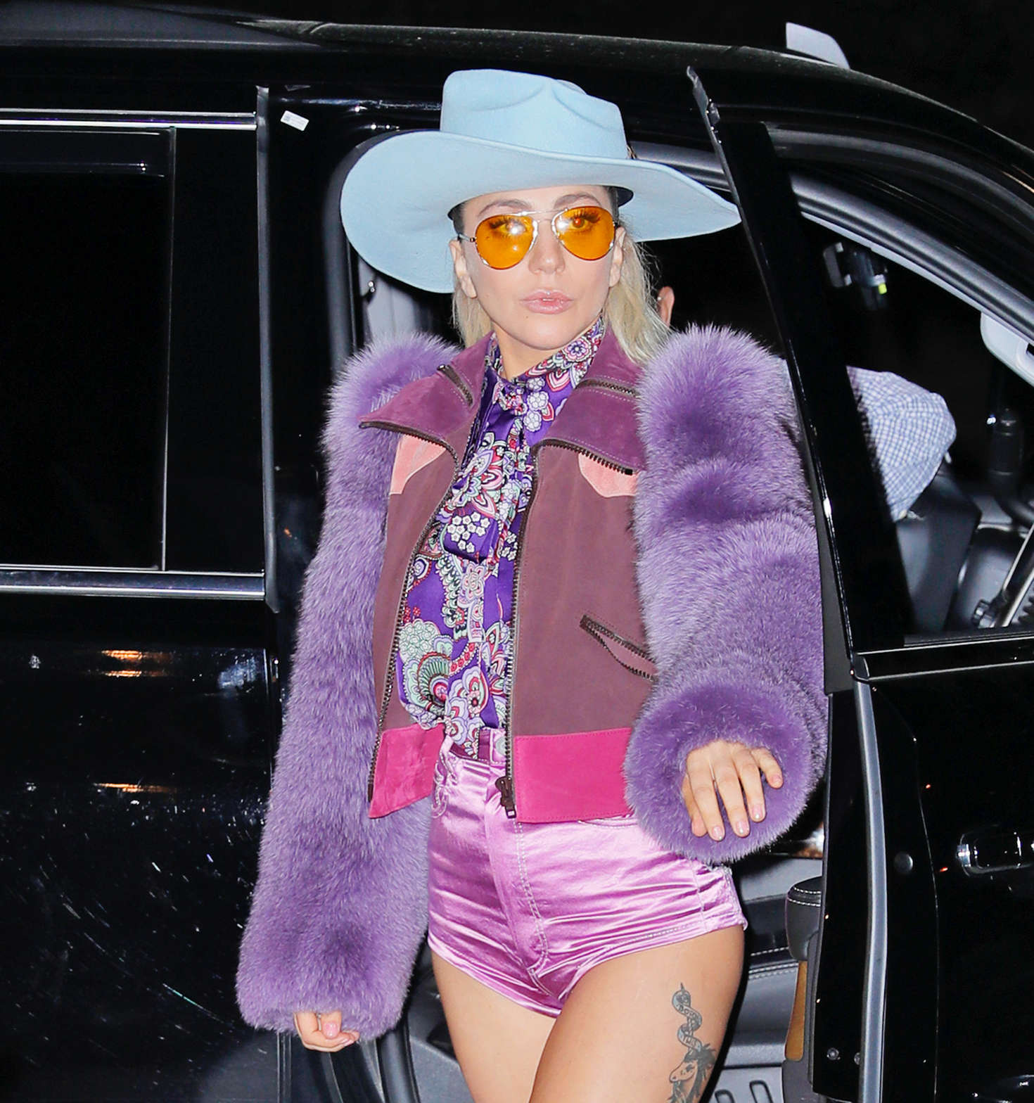 Lady Gaga in Purple after performing on Saturday Night Live -05 | GotCeleb