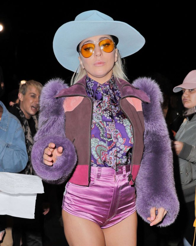 Lady Gaga in Purple after performing on ‘Saturday Night Live’ in NYC ...