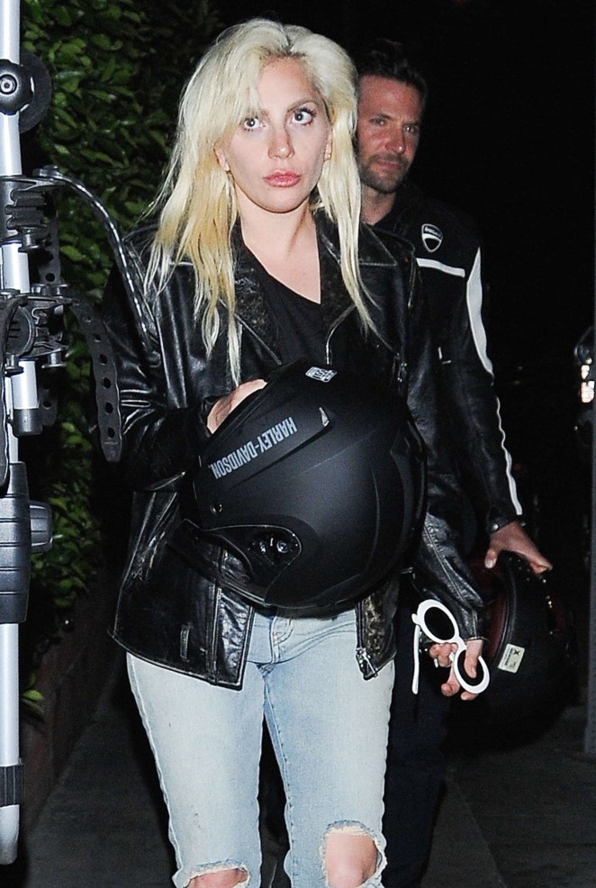 Lady Gaga in Ripped Jeans at Giorgio Baldi in Santa Monica