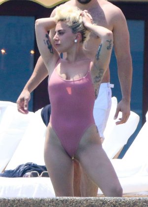 Lady Gaga in Swimsuit in Mexico