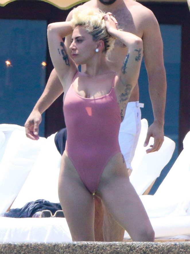 Lady Gaga in Swimsuit in Mexico