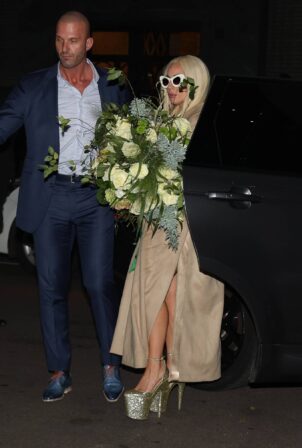 Lady Gaga - Seen at her hotel in Milan