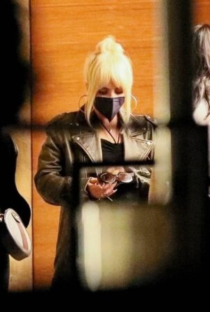 Lady Gaga - Seen exiting dinner with friends at Nobu in Malibu