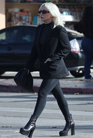 Lady Gaga - Seen in solo departure from French Bakery in Malibu