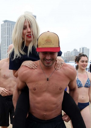 Lady Gaga & Taylor Kinney at the 2015 Polar Plunge in Chicago