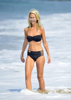 Lady Victoria Hervey in Black Bikini at the beach in Los Angeles
