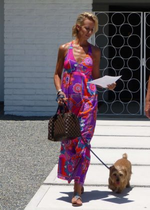 Lady Victoria Hervey in Pink Dress out in Palm Spring