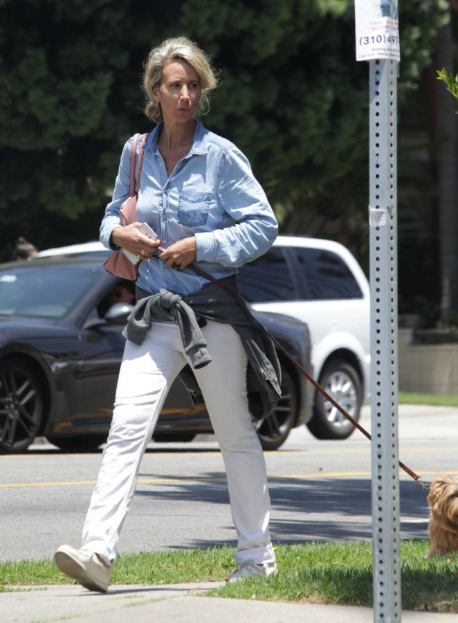 Lady Victoria Hervey Walking her Dog in Hollywood