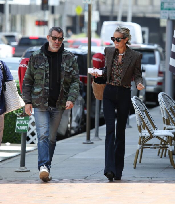 Laeticia Hallyday - With boyfriend actor Jalil Lespert on a walk in Los Angeles