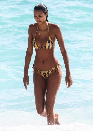 Lais Ribeiro in Bikini on the beach in Miami