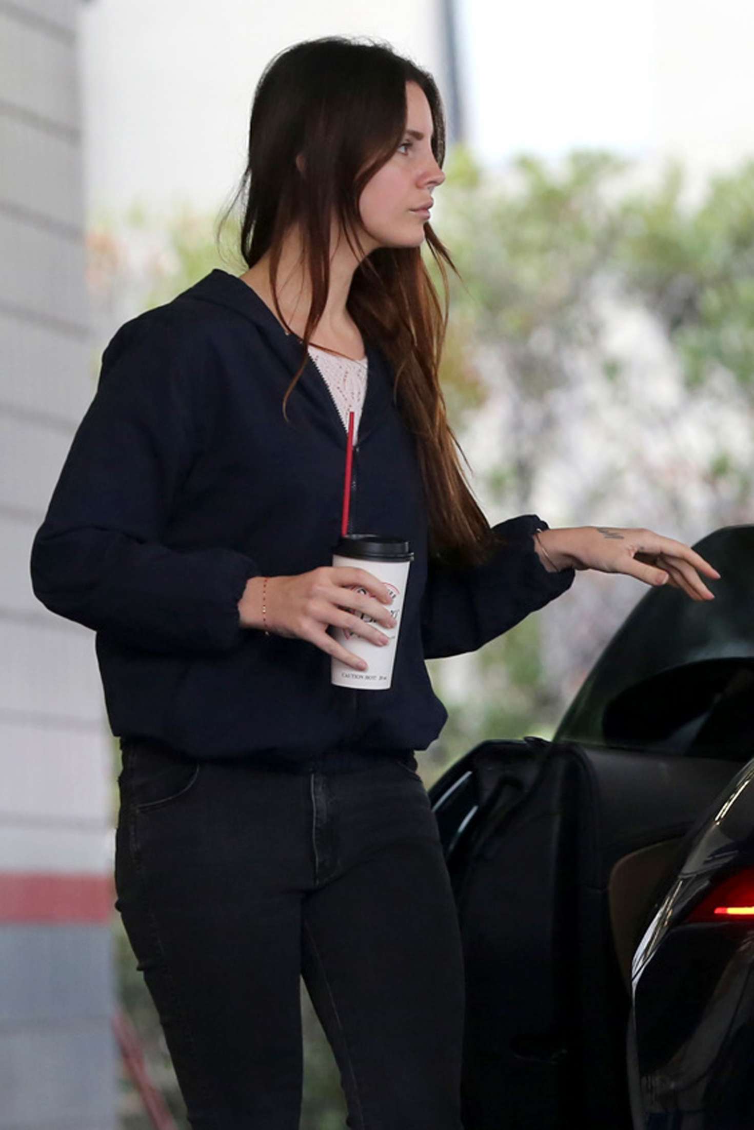 Lana Del Rey in Jeans at gas station in Beverly Hills