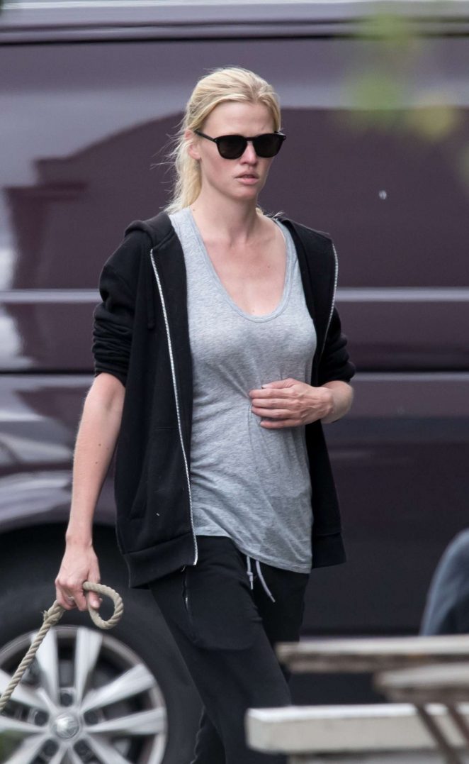 Lara Stone out in North London