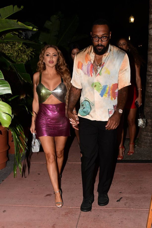 Larsa Pippen - In a minidress arrives at Carbone in Miami