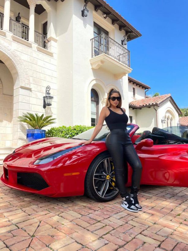 Larsa Pippen - Posing at her new $320k Ferrari in Ft. Lauderdale